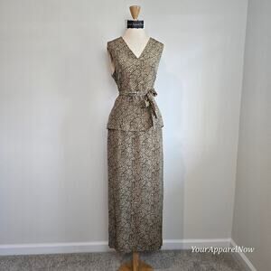 Spenser Jeremy Vintage Print Silk Sleeveless Maxi Dress Sz 8 (0968